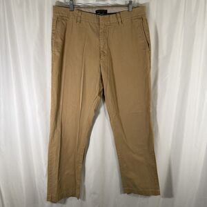 Banana Republic Emerson Chino Pants Men 36x32 Khaki Brown Flat Front 100% Cotton